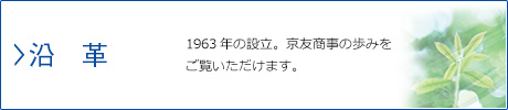 沿革…1963年の設立。京友商事の歩みをご覧いただけます。